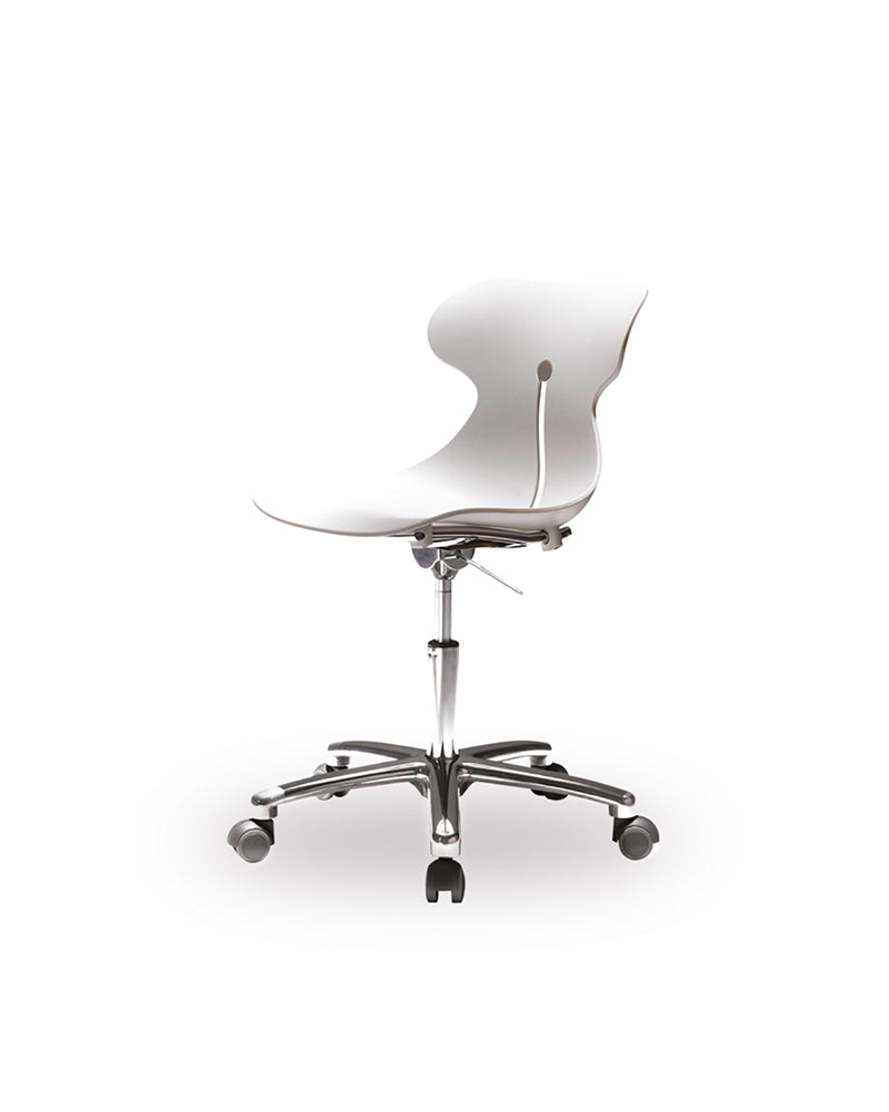 Brio - Fauteuil de soin blanc - Base étoile chromée